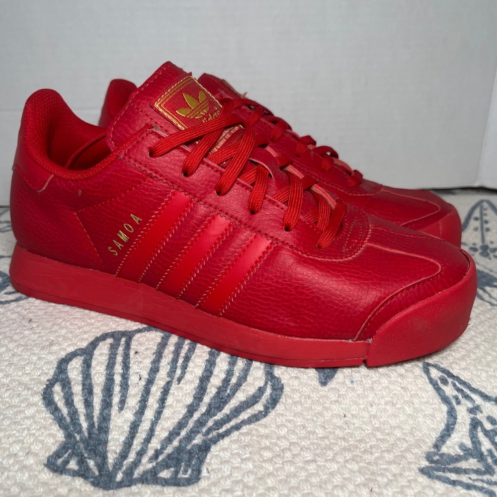 Adidas Originals Samoa Red scarlet Leather retro Low Top Sneakers Womens 6.5